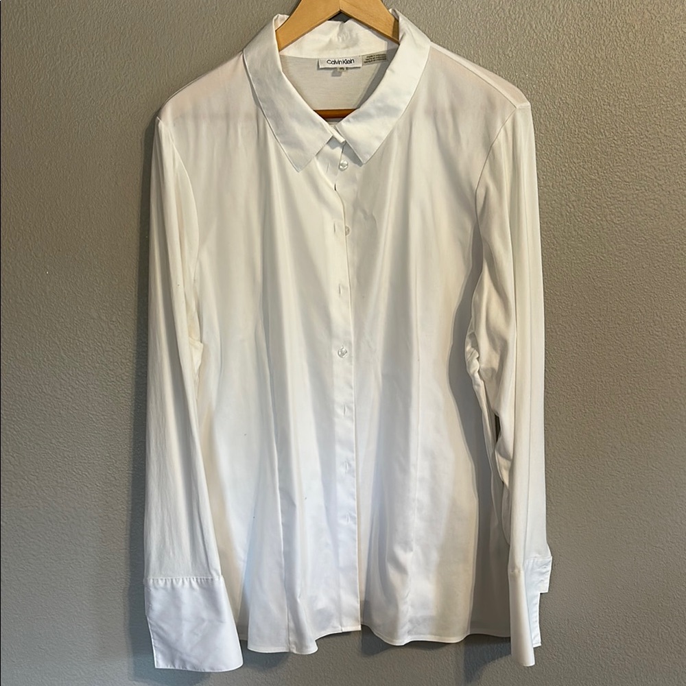 Calvin Klein White Button-Up Shirt